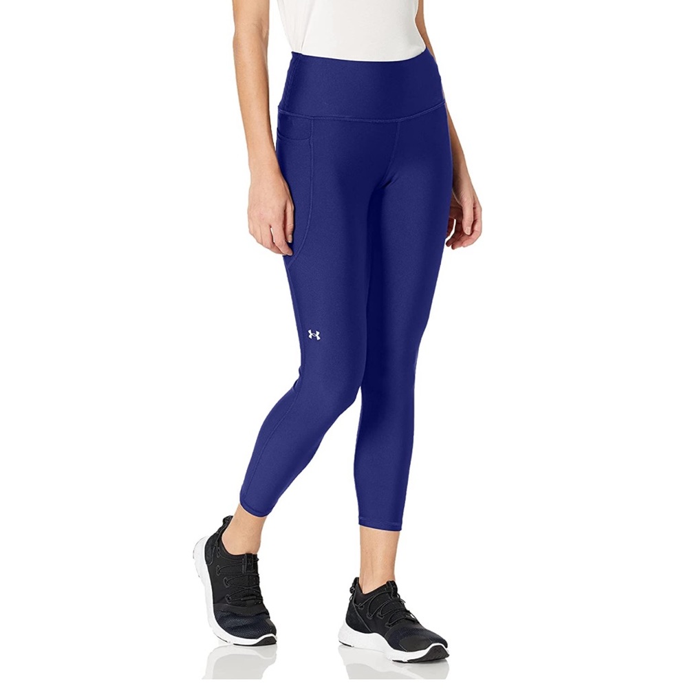 UNDER ARMOUR Ankle Leggings Women's SIZE MEDIUM Regal Blue HeatGear No Slip NWT
